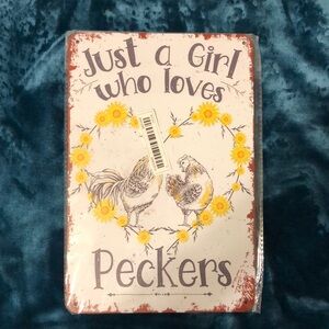 Decorative Metal Sign Chicken Theme